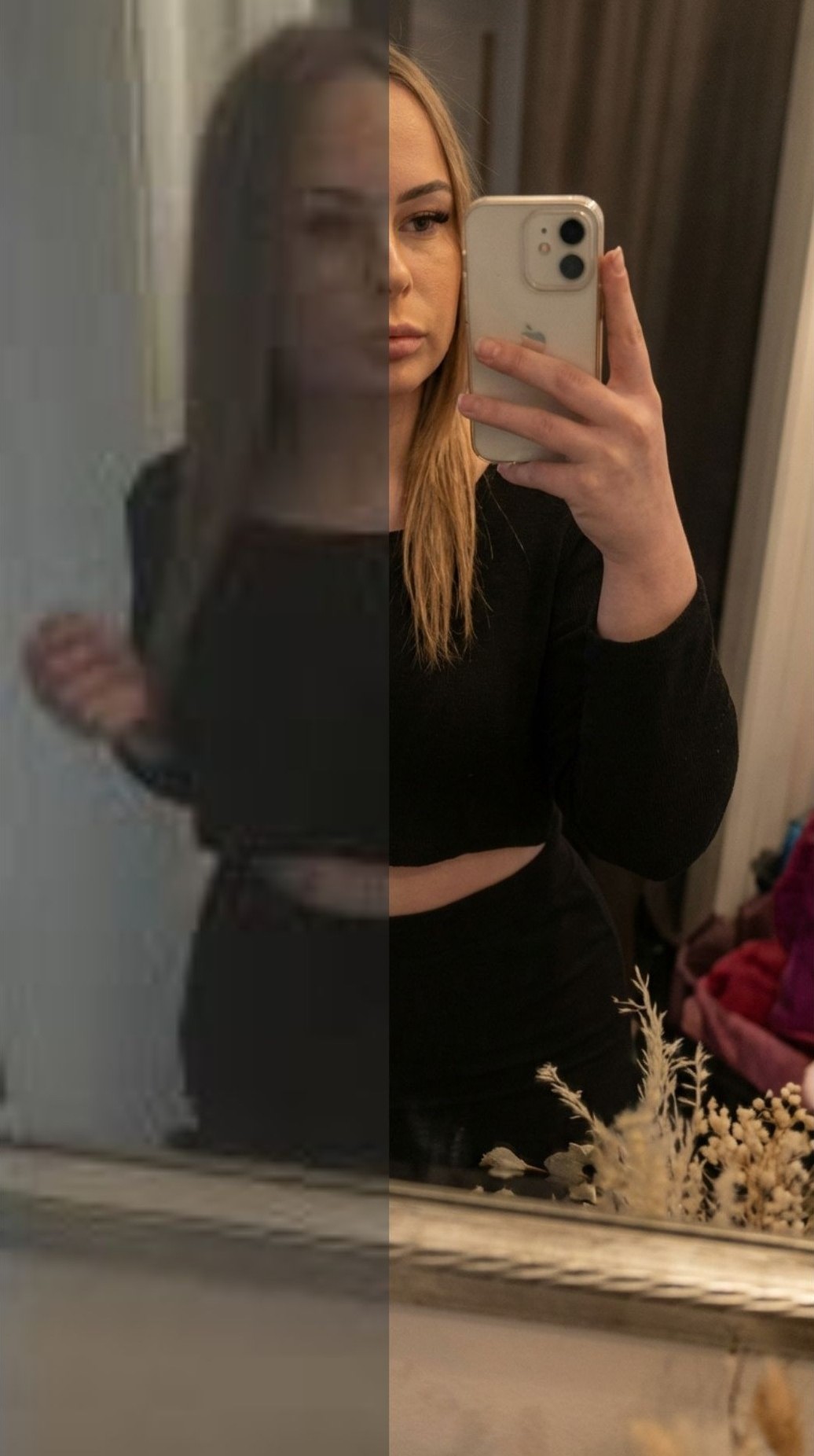 Restored portrait of a smiling woman